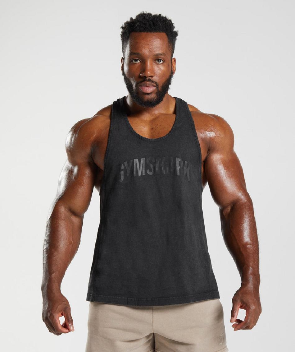 Stringers Gymshark Power Washed Hombre Negras | CO 3550WNB